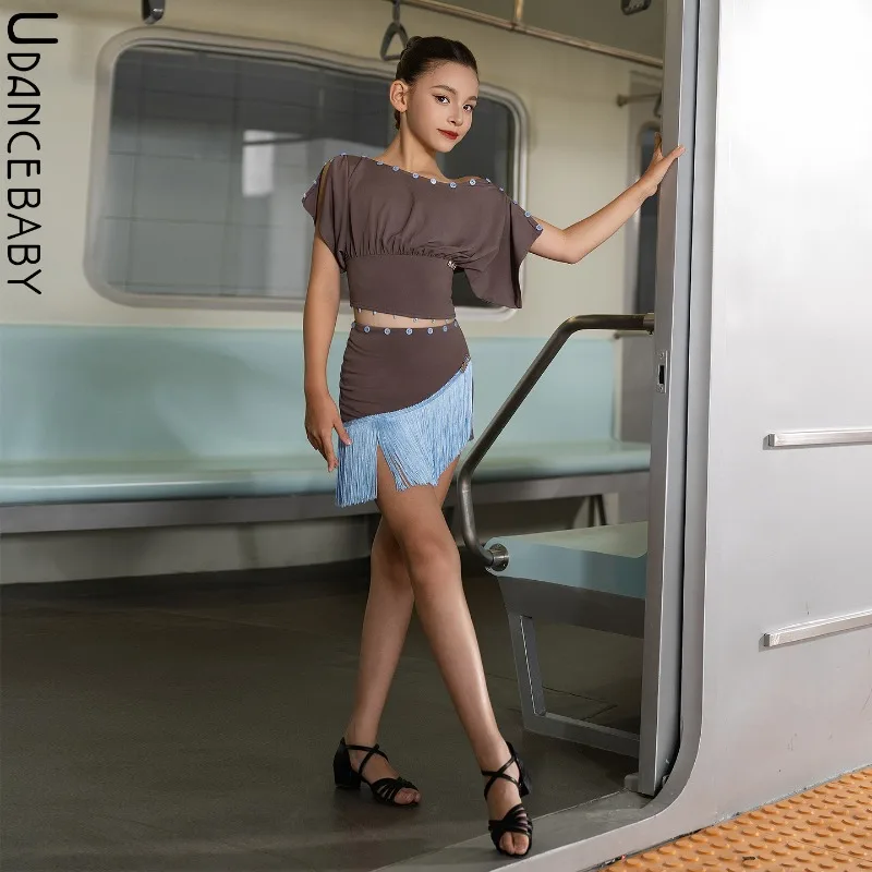 Udance Customized Latin Dance Top Premium Edition Dance Dress Fashionable Button Adjustable US46