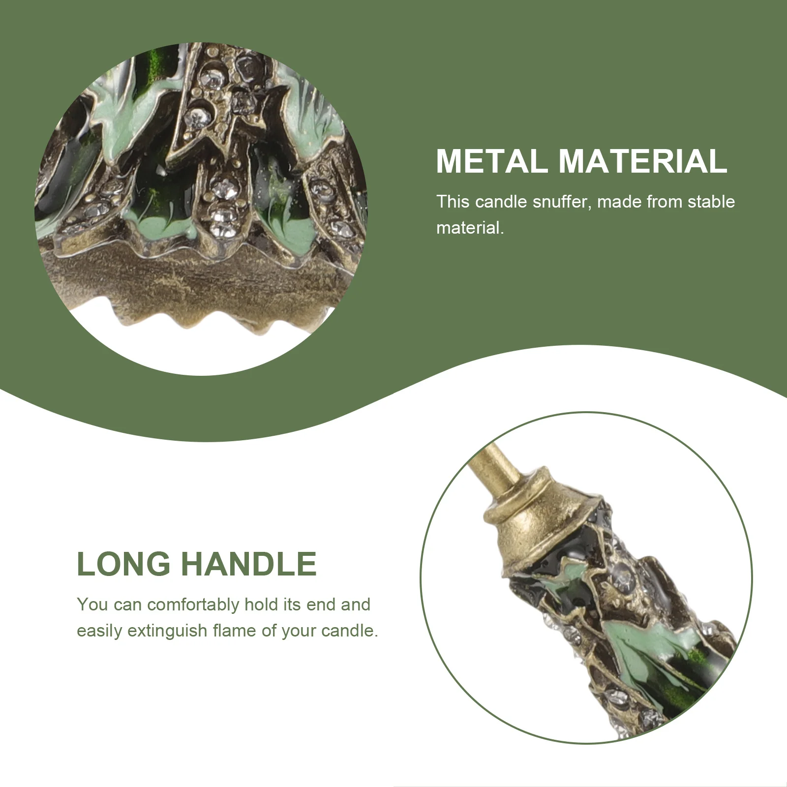 

Metal Snuffer with Long Handle Extinguisher for Aromatherapy Candles Flame Out Tool Home Decoration Accessory Unique