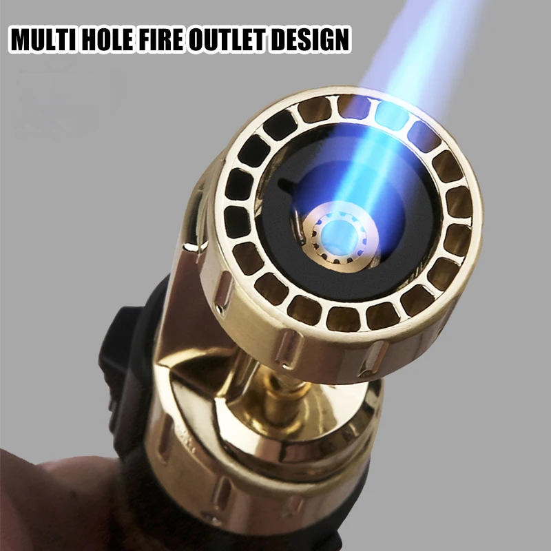 Briquet pistolet à flamme unique bleue HONEST 2026, usage multifonctionnel 360° °   Cheminée à flamme inversée réglable avec cycle d'inflation