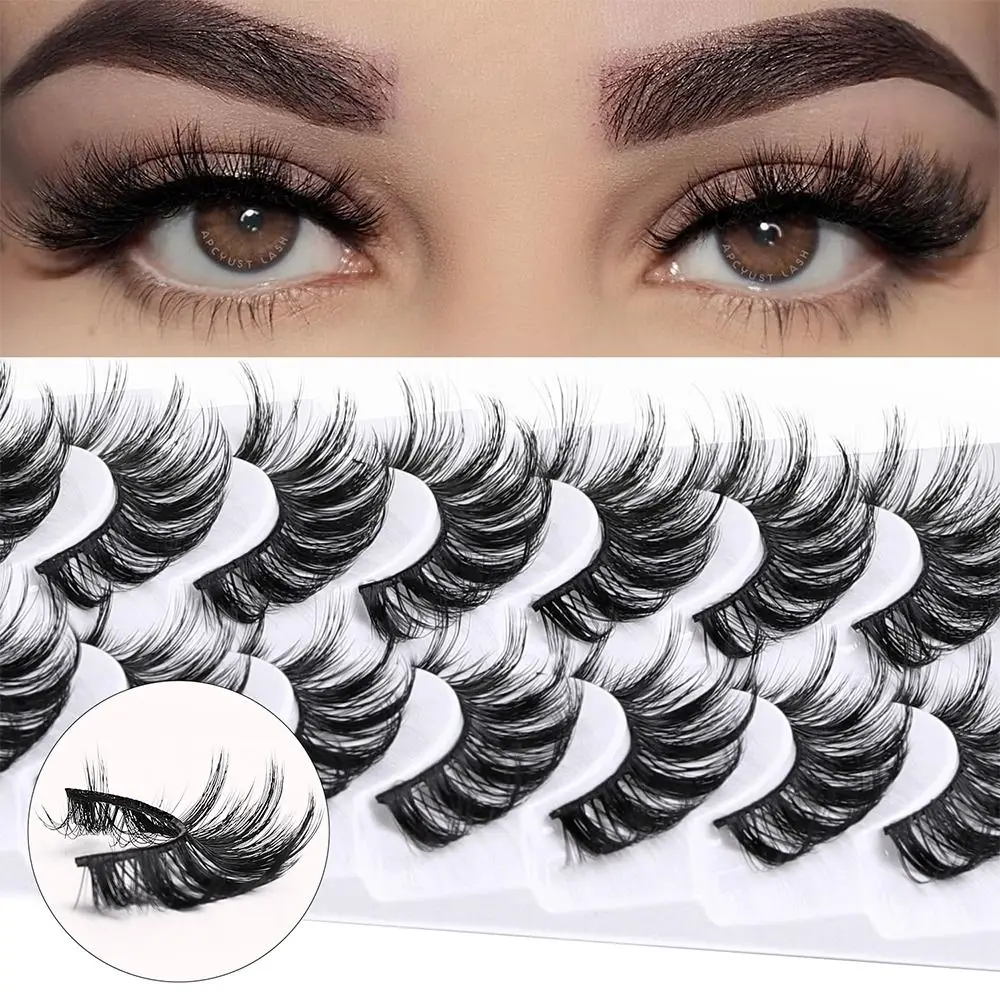 10 Paar falsche Wimpern im natürlichen Look, dünne 3D-Fälschungswimpern, Volumen-Manga-Wimpern