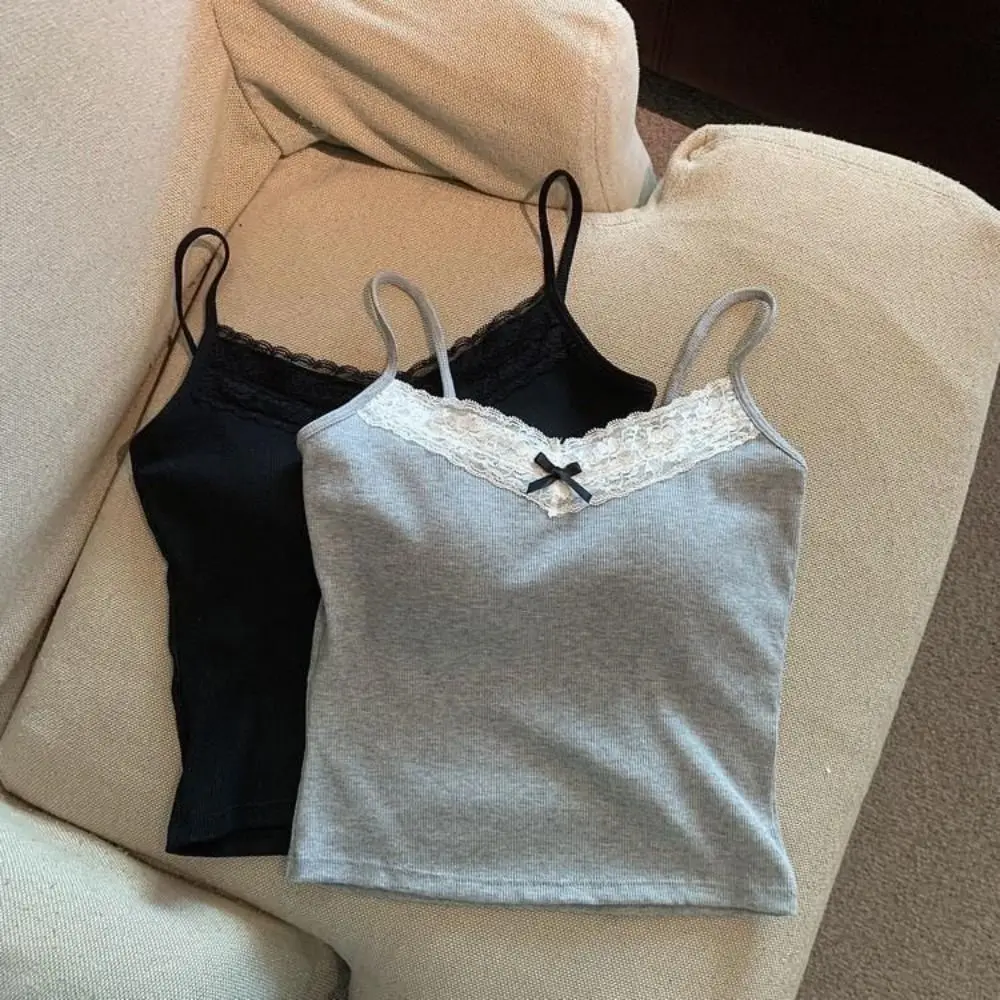 Simple Sleeveless Suspender Vest Slim With Padded Cups Camisole Underwear Short Vest Daily Use
