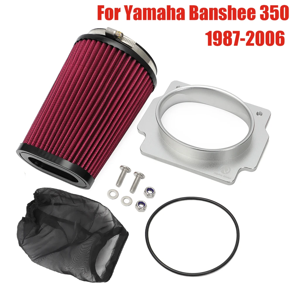 Adaptador de caja de aire de flujo, Kit de prendas de vestir exteriores de filtro de aire K + N para Yamaha Banshee 350 1987-2006 YFZ350SE Edición