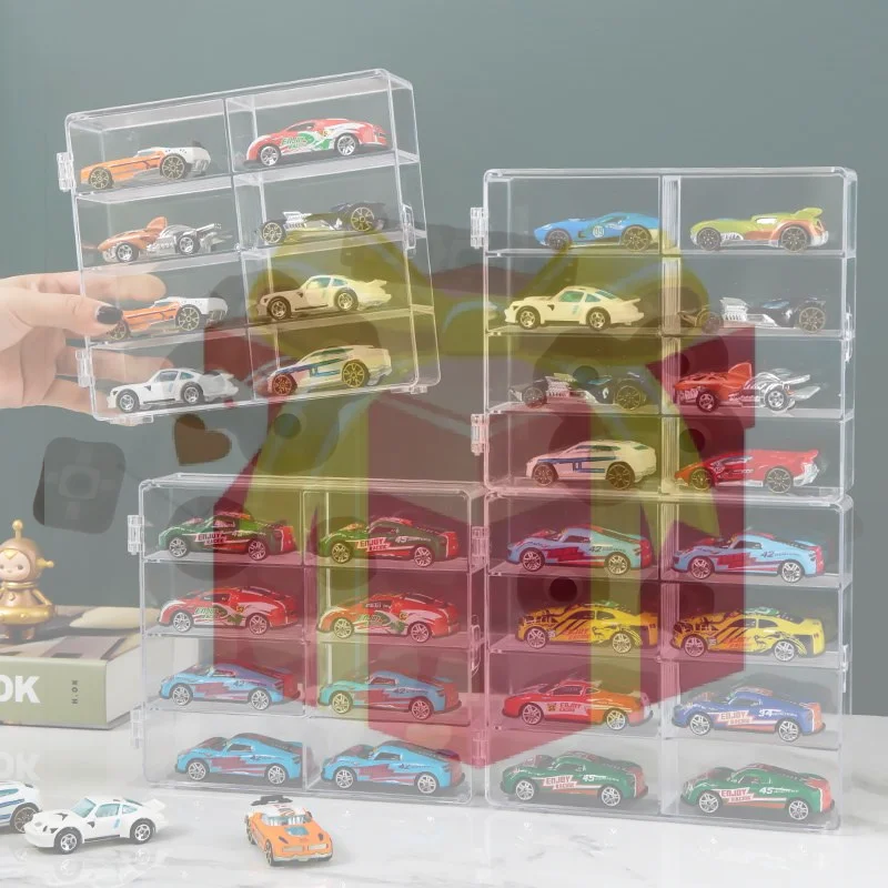 【hg】suporte-de-armazenamento-acrilico-de-8-compartimentos-para-brinquedos-presentes-criativos-expositor-transparente-para-entusiastas-de-colecoes-e-suprimentos-de-armazenamento