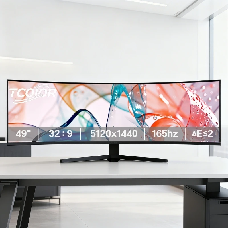 Curved Monitor Ultra Wide Screen 32:9 Aspect Ratio 5120x1440 Computer Screen 165hz Gaming Screen Suitable for Trading Monitors