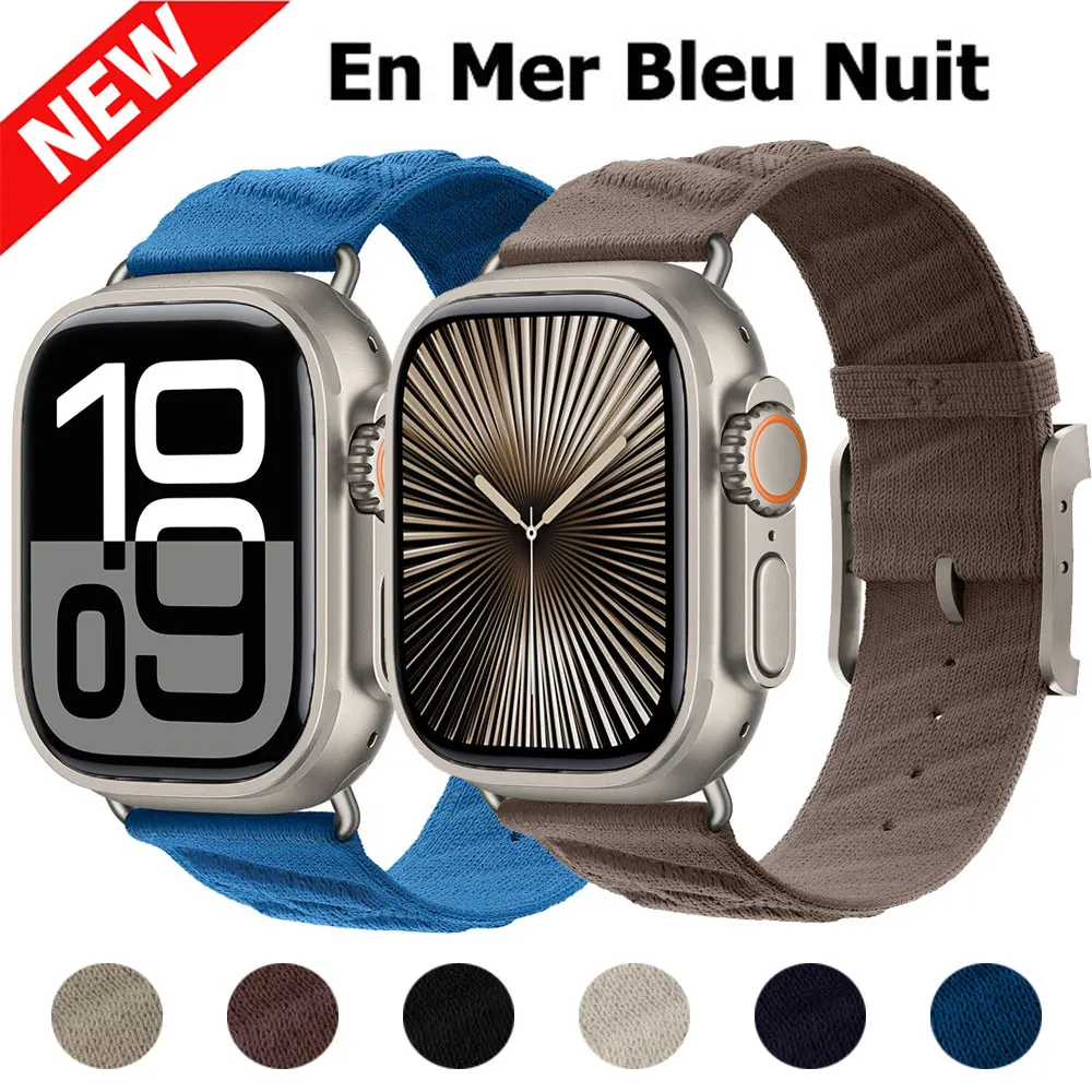 En Mer Band Bleu Nuit Band para Apple Watch Ultra2 49mm pulsera deportiva para la serie 10 46mm 42mm SE 9 8 7 45mm 44mm 40mm 41mm Correa