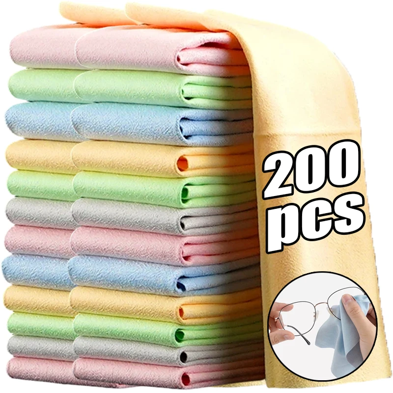 Square Microfiber Eyeglass Cleaning Cloth Soft Lint Free Lens Wipes Anti Scratch Glasses Camera Screen Care Eyewear Accessory
