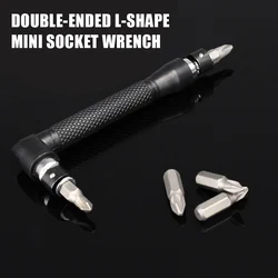 Double Head L-Shaped Mini Socket Wrench 1/4 6.35mm Multifunctional Triangle Screwdriver Inner Phillips Key Screwdriver Drill Bit