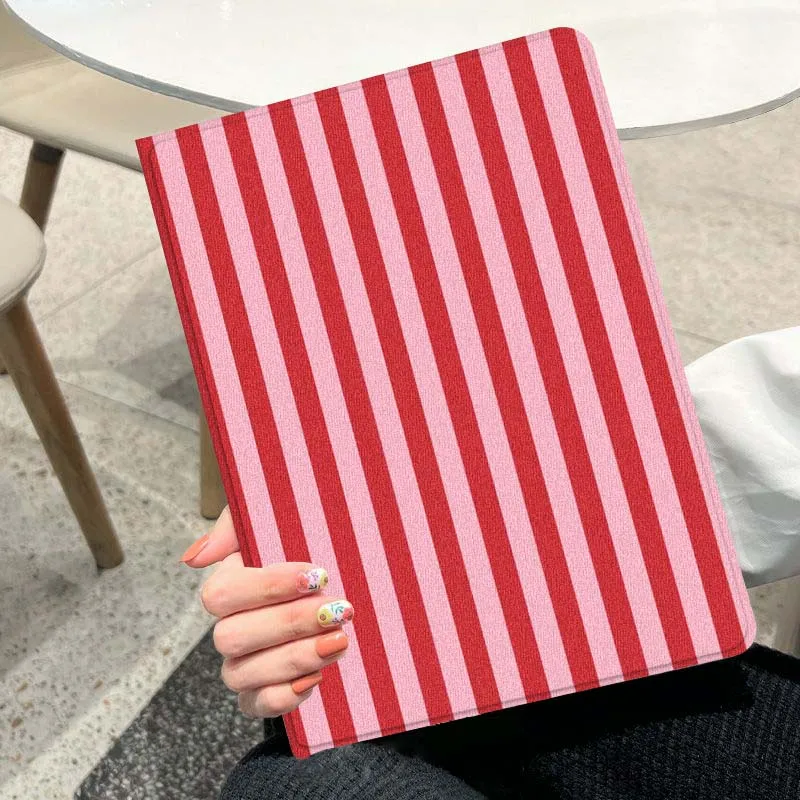 

Red Vertical Stripe sFor iPad Pro Mini Air 1 2 3 4 5 6 7 7th 10th Gen 9.7 10.2 11 10.9 7.9 13 12.9 10.5 Inch Tablet Case