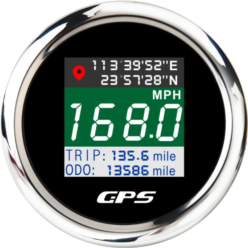 52mm TFT screen longitude height and stroke adjustable voltmeter Waterproof multi-function refitted vehicle LCD gauge