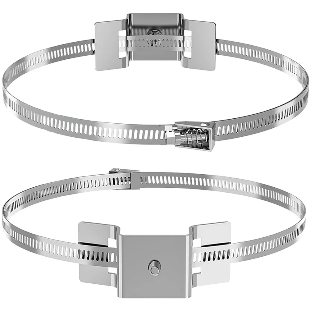 2PCS 304 Stainless Steel Hose Clamp Adjustable Pole Mounting Bracket Kit For Traffic Sign Camera Solar Panel Installation Tool