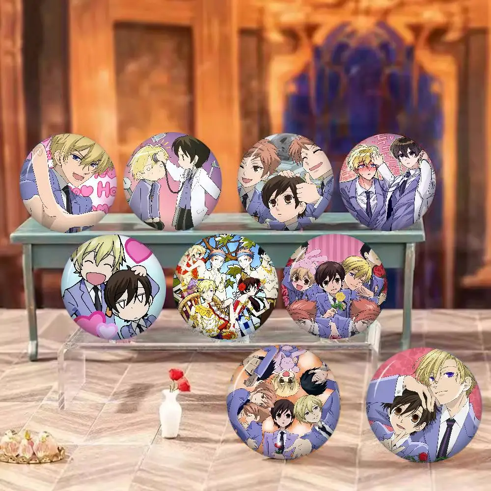 Ouran High School Host Club Tinplate Pin Button Custom Anime Role Old-school Brooch Cartoon Collar Badge Jewelry Gift Fans