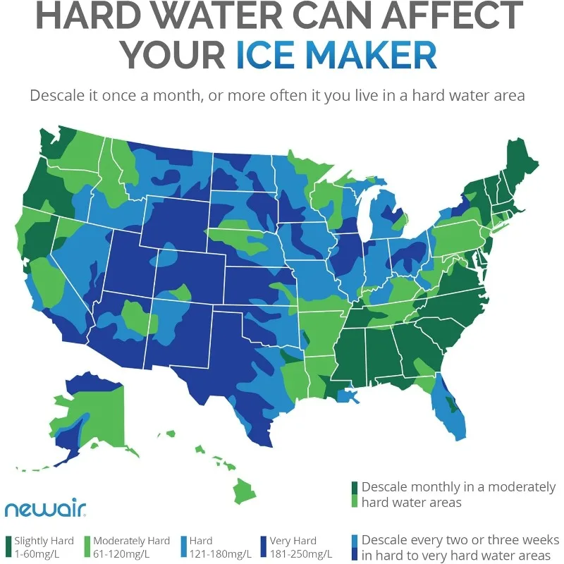 Newair Nugget Ice Maker Countertop - 44lbs/Day, Countertop Sonic Ice Machine, Self-Cleaning & Refillable Water Tank