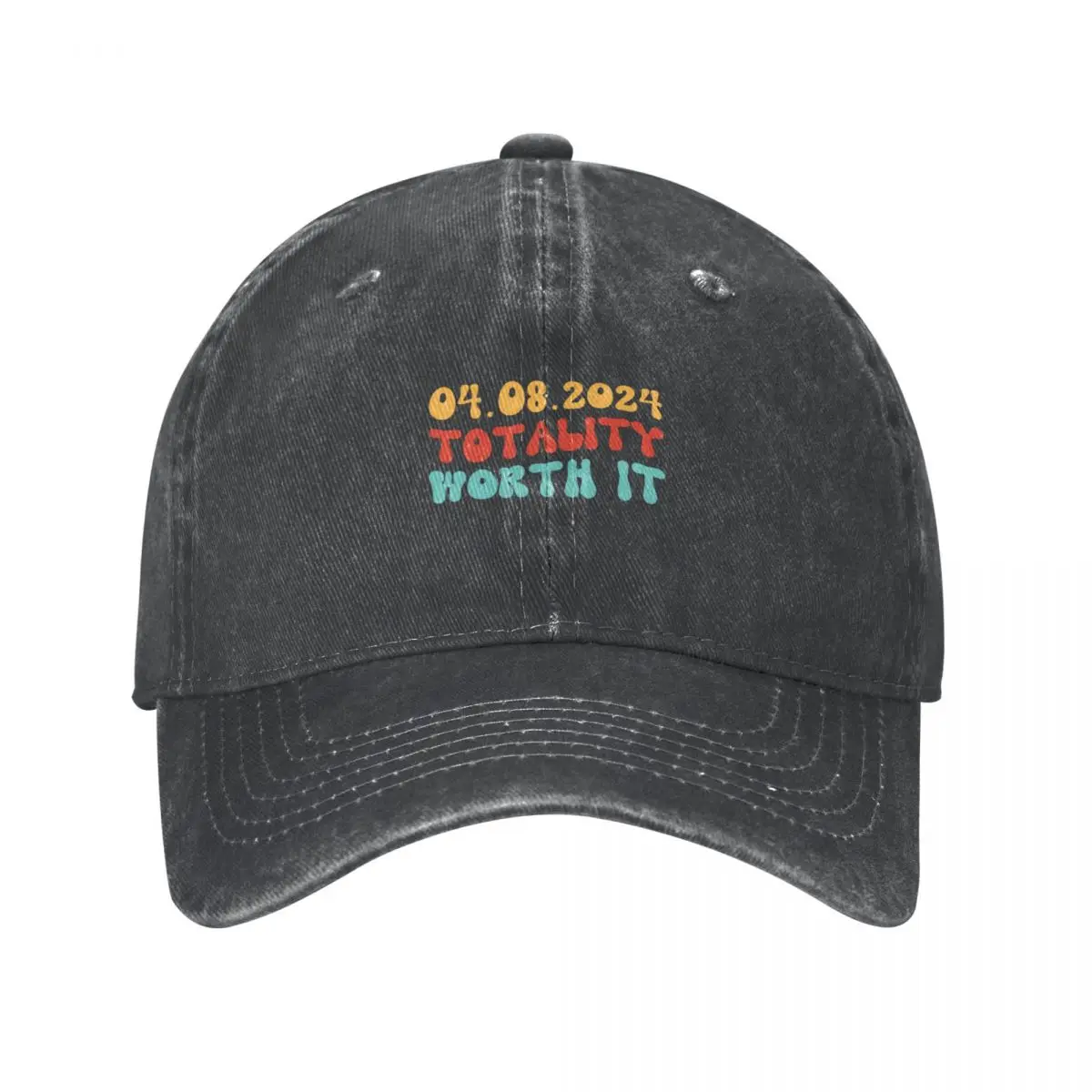 Retro Total Solar Eclipse 2024 Totality Worth It Funny Pun Cowboy Hat Hood Sports Cap Dropshipping Women's Golf Wear Men's