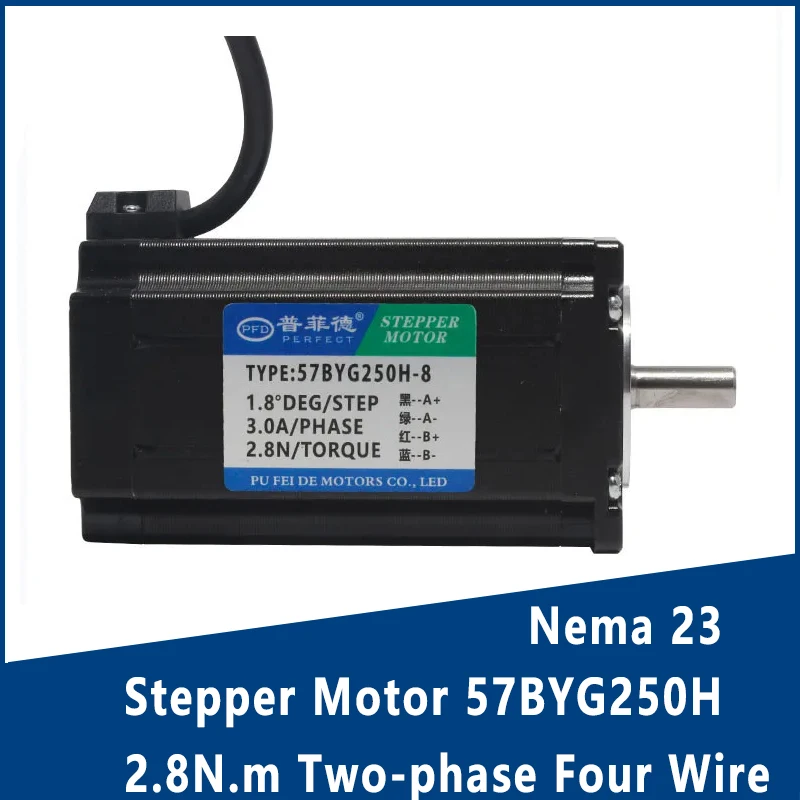 

Nema 23 Stepper Motor 57BYG250H 2.8N.m Two-phase Four Wire Shaft Diameter 8/10mm Durable High Torque Stepping Motor