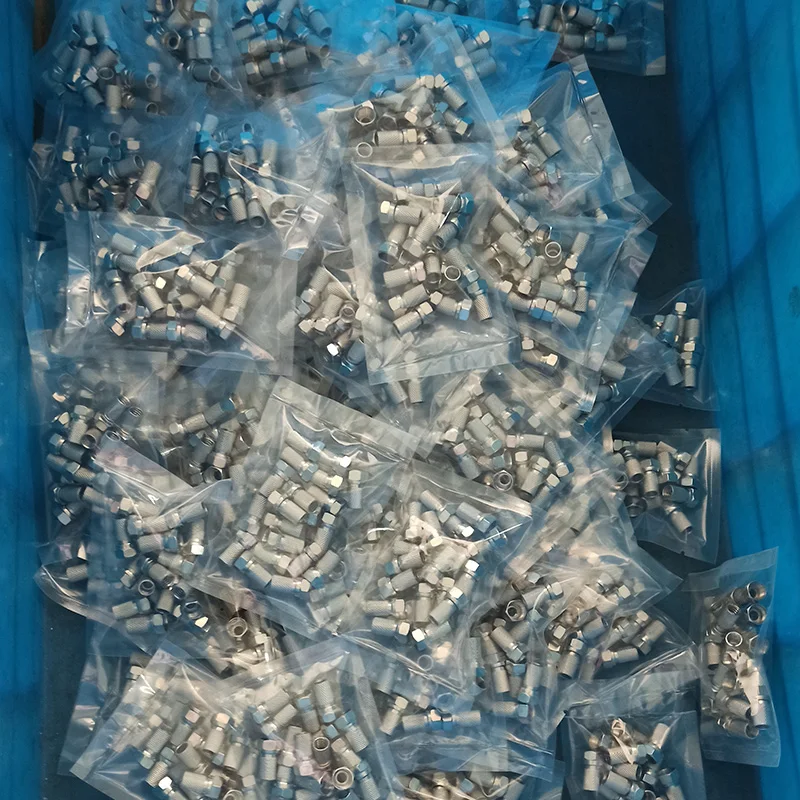 75-5押出Fコネクタ インチ2/4シールドケーブル TVケーブル端子 押出RG6 Fオスコネクタ