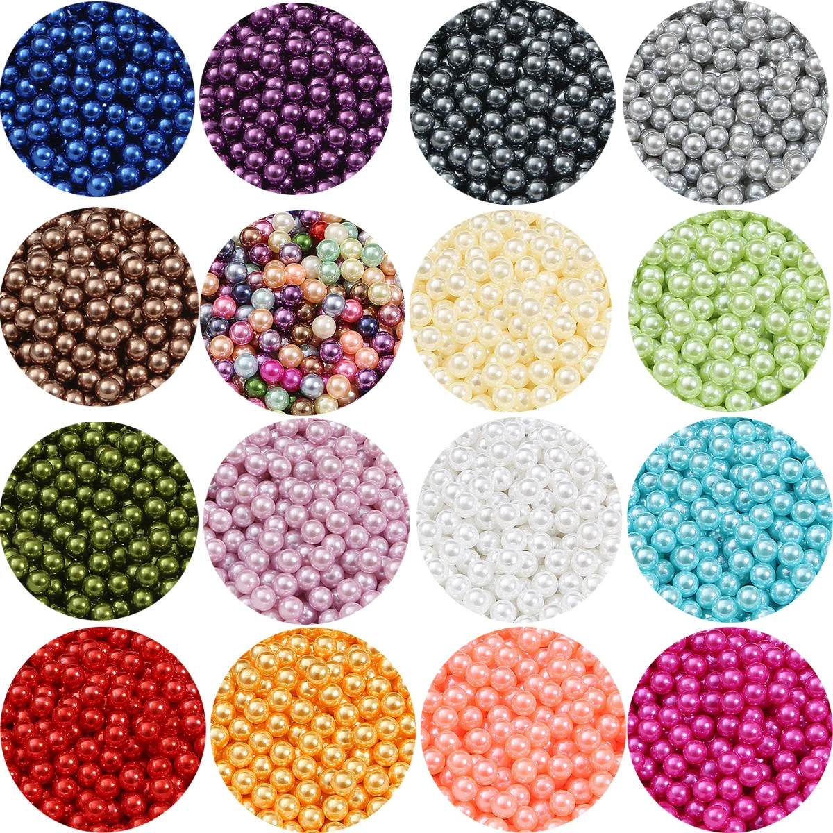 Perle d'espacement ronde en plastique acrylique pour bijoux à bricoler soi-même, sans trou, ABS 216.239., résultats exécutifs, 4mm, 6mm, 8mm, 10mm, 12mm, 30-300 pièces