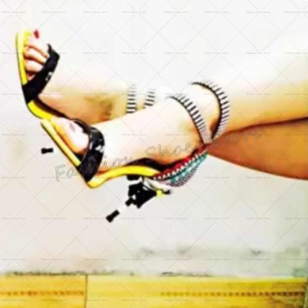 

Back Tassel Decor Splicing Sandals Open Toe Thin High Heels High Heel Shoes for Women Fashion Heels 2025 New Zapatos Para Mujere