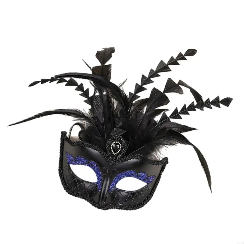2025 Nieuwe dames veer Masquerades Mask Venetians Halloween Mardi Gras Costumes Mask Party Prom Mask Half Face Mask