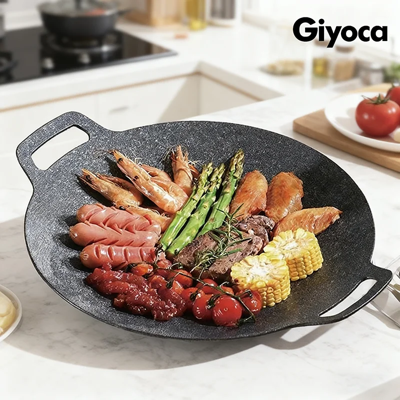 

Giyoca антипригарные сковороды для гриля, корейская медицинская каменная сковорода для теппаньяки, бутановая печь, домашний и уличный гриль для кемпинга, барбекю
