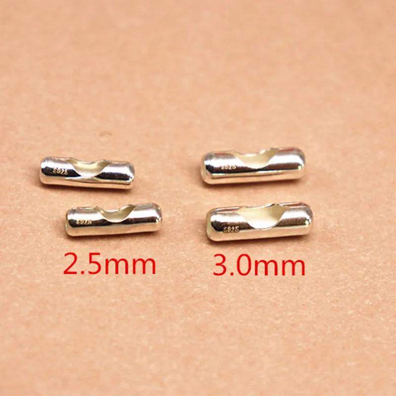 1 Piece Solid 925 Sterling Silver Ball Chain Connector Clasp for Necklace Bracelet DIY Jewelry Original Making