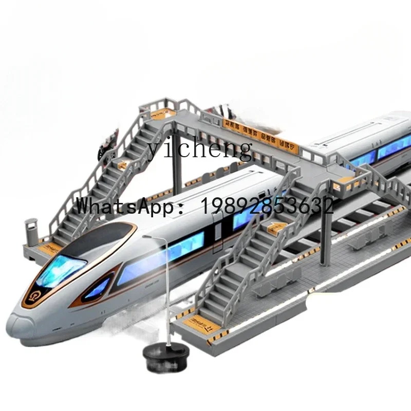 ABC Children's Alloy High-Speed Rail Toy Train Model for  Birthday Present Children Electric Rail Car Suit