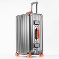20''/24''/29'' All Aluminum-magnesium Alloy Suitcase Leather Handle Travel Case Bags Rolling Luggage with Spinner Wheel TSA Lock