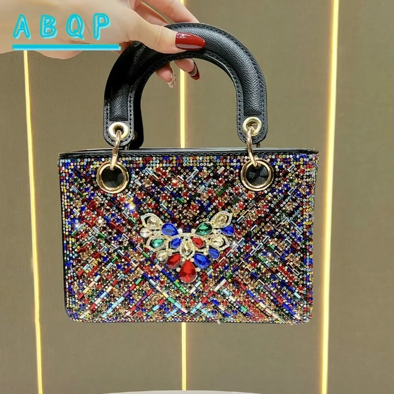 

Новая вечерняя сумка-клатч класса люкс с бриллиантами, блестящая женская сумка для ужина, вместительная модная женская сумка через плечо