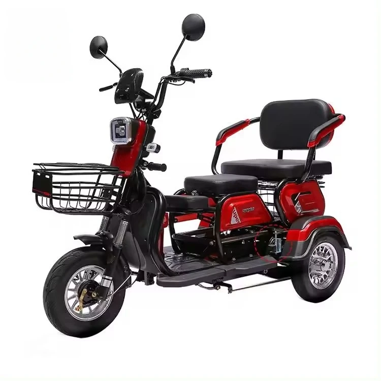 China New Style Three Wheel  Electric Open Tricycles for Passenger Electric Cargo Tricycles 3 Seats 48V20A 600W