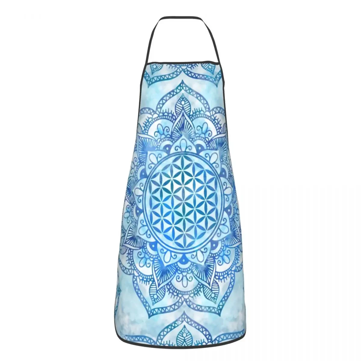 Fiore della vita In loto Mandala grembiule per uomo donna meditazione spirituale Unisex cucina Chef bavaglino Tablier cucina cottura cottura