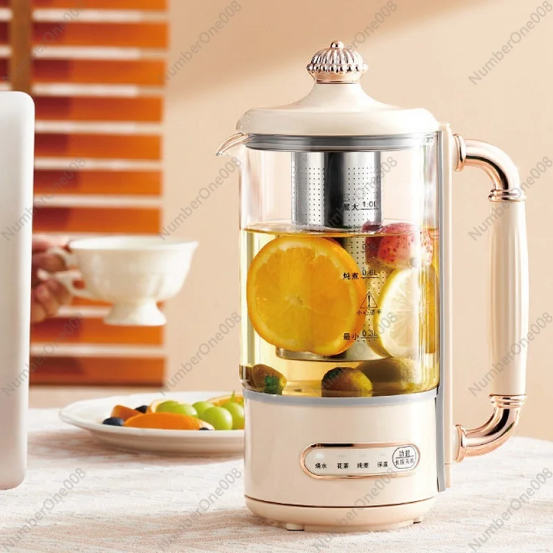 1L Smart Health Pot MultifunctionalGlass Flower Teapot Fully Automatic Tea Maker Home Boiling Water Kettle Mini Tea Brewer 220V