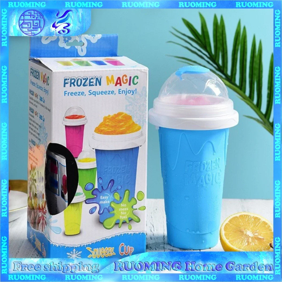 Taza de batido casera, máquina para hacer helados, taza exprimidora de silicona congelada rápida, tazas de granizado para batidos DIY, botellas para batidos