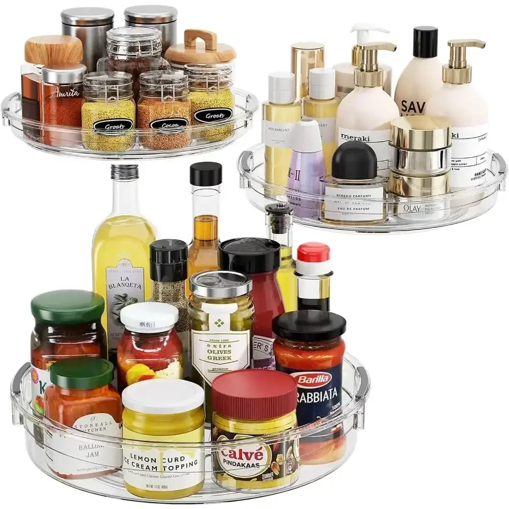Aliexpress 3 Pack Lazy Susan Organizer 10'' Turntable for Cabinet, Pantry Organizers and Storage, Rotating Condiment Organizer for Kitchen, Table Top, Fridge, Countertop, Spice Organization - Aliexpress Deal