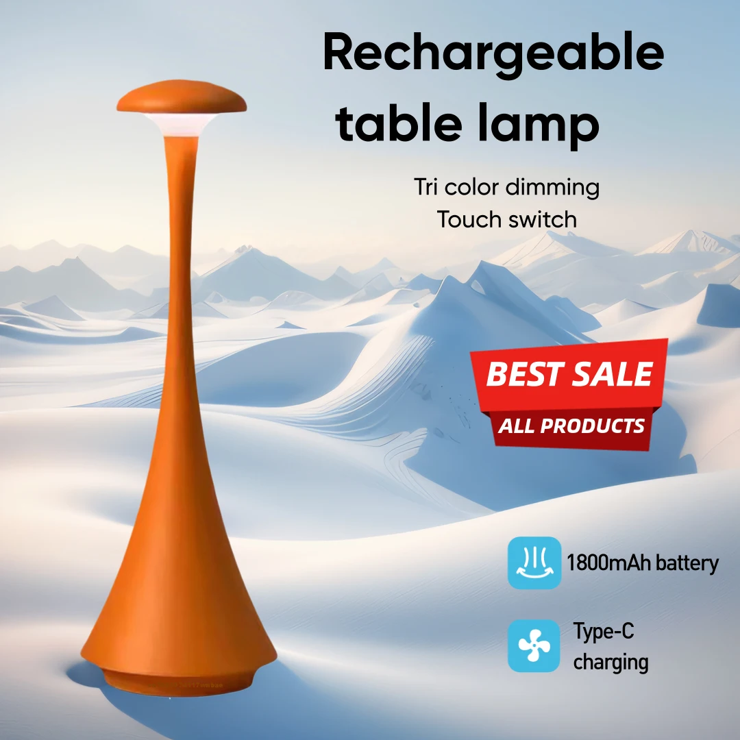 

Table lamp bedroom bedside lamp Small pretty waist infinite dimming touch charging desk lamp Portable outdoor ambient light