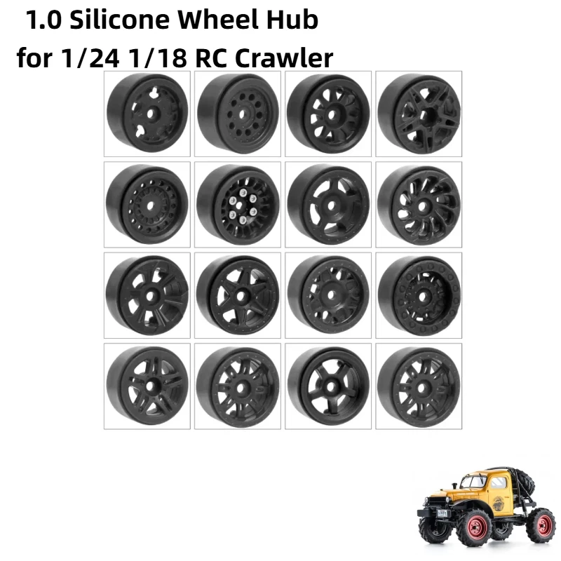 

Силиконовые колеса для радиоуправляемых краулеров 1.0 дюйма, совместимые с моделями 1/24 и 1/18, подходят для Axial SCX24, AX24, TR4M, FCX24, запчасти для тюнинга.