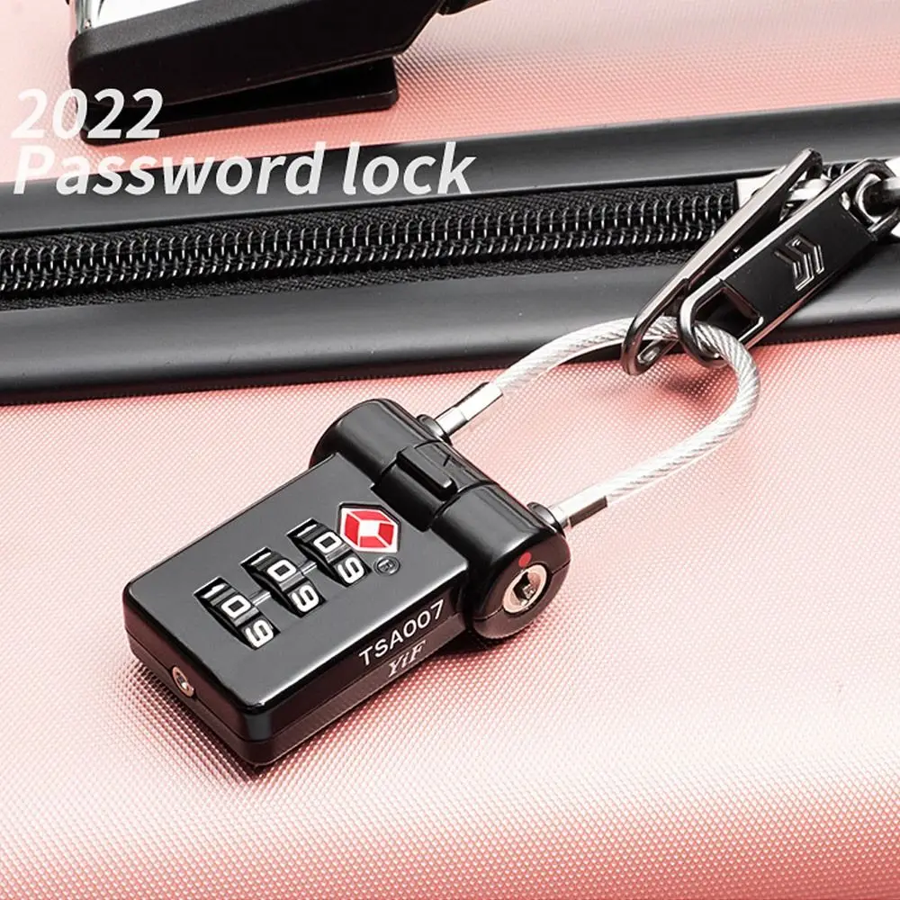 TSA Customs Password Lock Portable Travel Anti-Theft Luggage Suitcase Padlock Zinc Alloy/ABS Smart Combination Wire Rope Lock