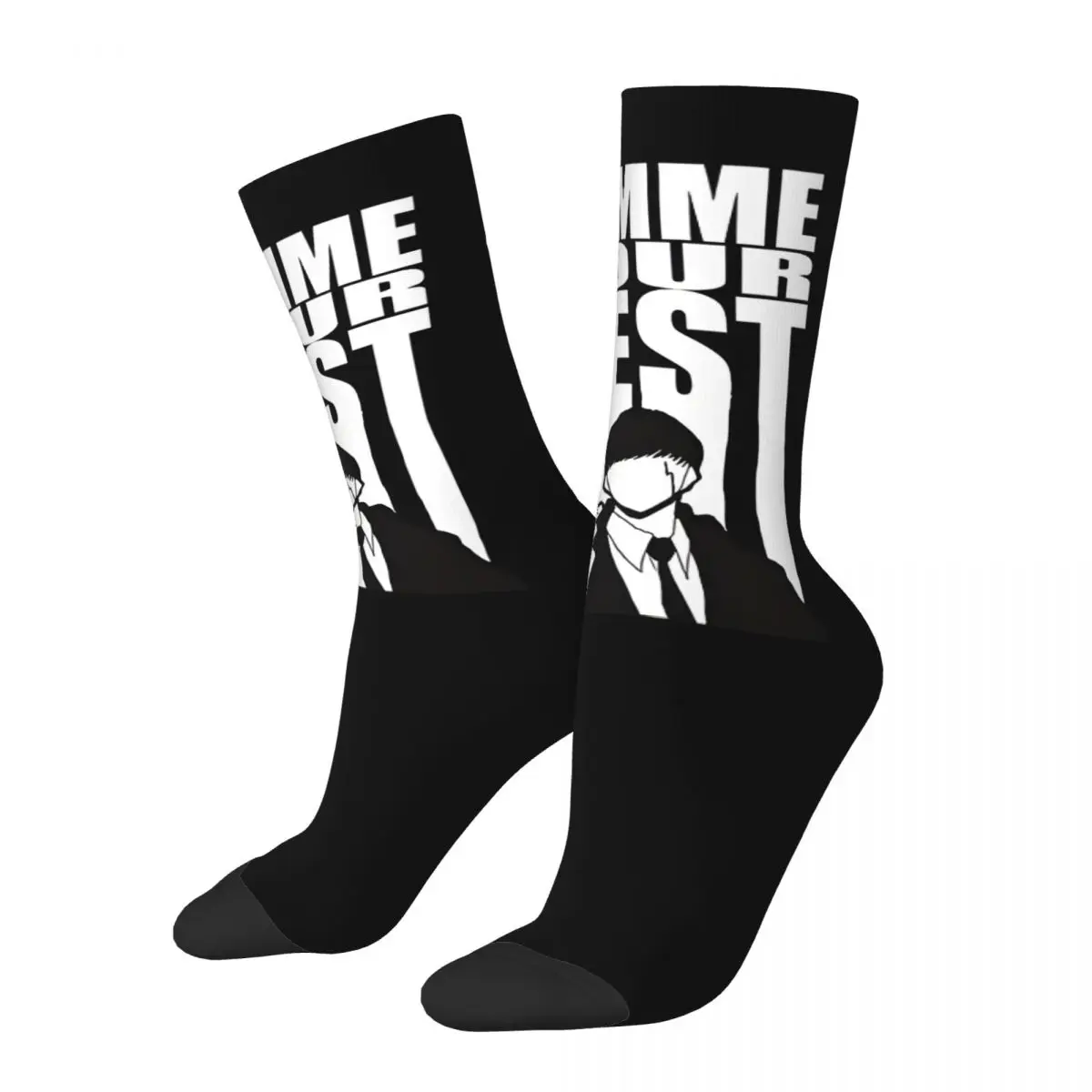 Crazy Sock for Men GIMME YOUR BEST Hip Hop Harajuku Mashle Magic And Muscles Happy Quality Pattern Printed Boys Crew Sock