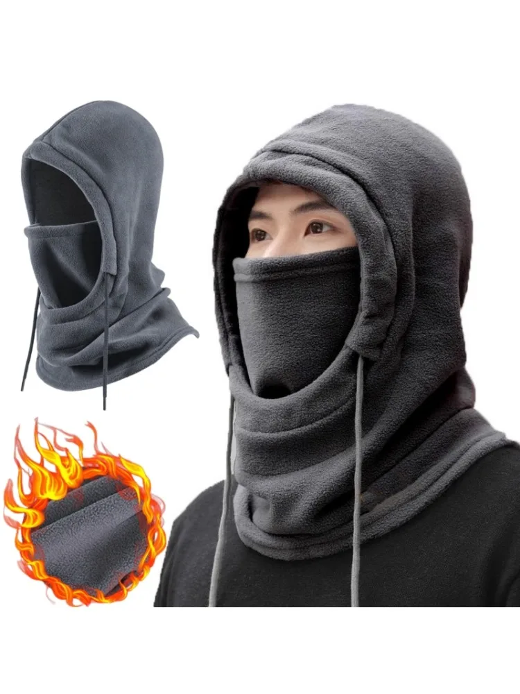 AliExpress Unisex Winter Balaclava Knit Hooded Windproof Cycling Face Mask with Drawstring Motorcycle Riding Headgear Warm Knitted Caps