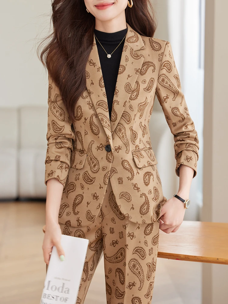 Formal Blazer for Women, Business Suits, Autumn and Winter Work Wear, Jackets and Pants, Quality Office Uniform 2-Piece