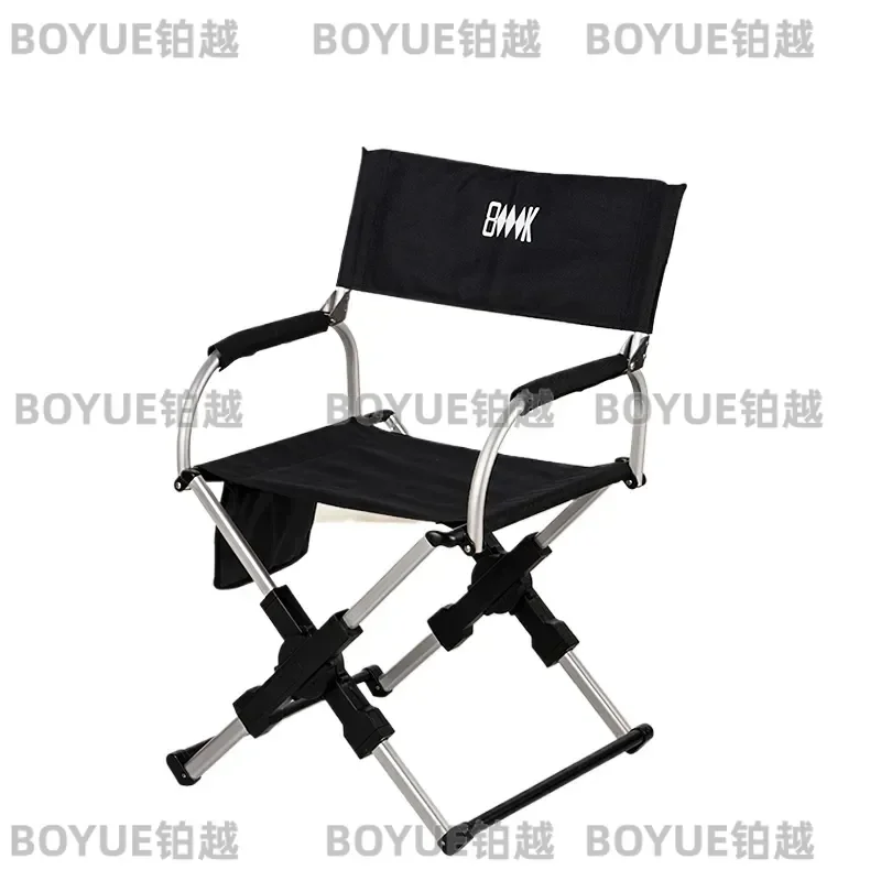 Outdoor Foldable Director's Chair Camping Beach Fishing Chair Aluminum Alloy Travel Hiking Picnic Seat Travel Furniture