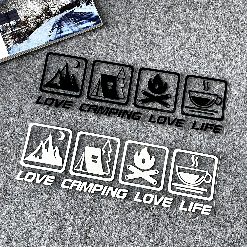 Love Camping, Love Life. Car Sticker Decoration Waterproof for Window and Bumper Stickers of Cars, Trucks and Motorcycles.