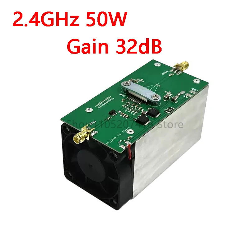 

2.4GHz 50W RF Power Amplifier AMP DMR + Deatsink Power Module 2.4-2.5GHz Output 50W Gain 32dB