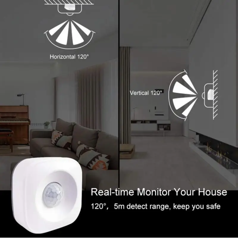 Alexa Tuya WiFi Motion PIR Sensor Detector Alarm Smart Life APP Wireless Home Security System Human Body Movement Detector