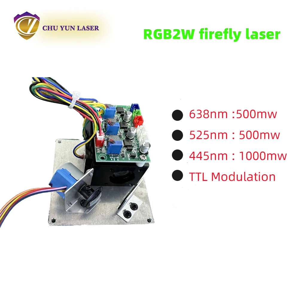 RGB 화이트 레드 그린 블루 반딧불 레이저 다이오드 모듈, 무대 조명 TTL 변조, 2W