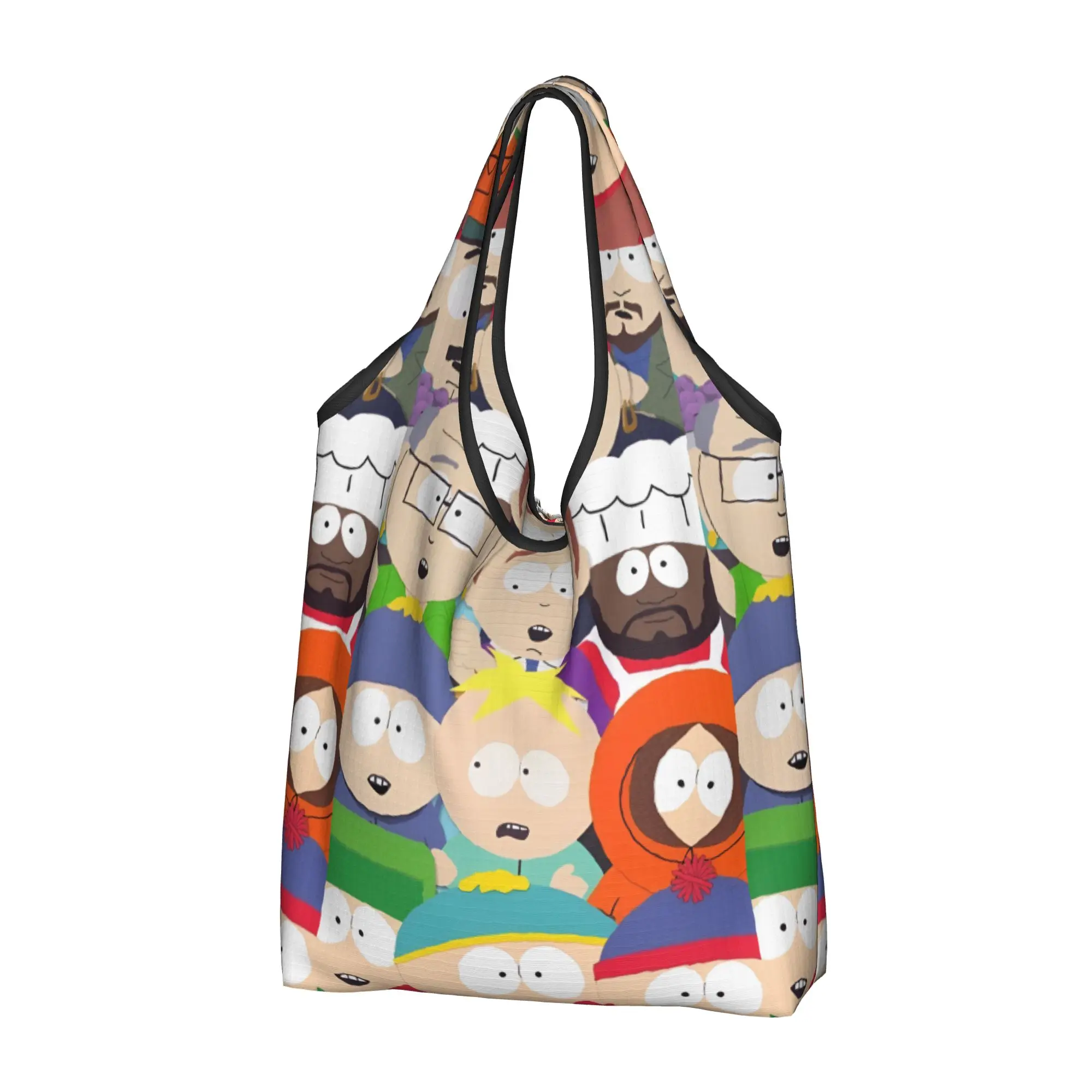 S-Southes Cartoon Hot Grocery Shopping Tote Bag Women Kawaii Classic Shopper Shoulder Bag Large Capacity Handbags