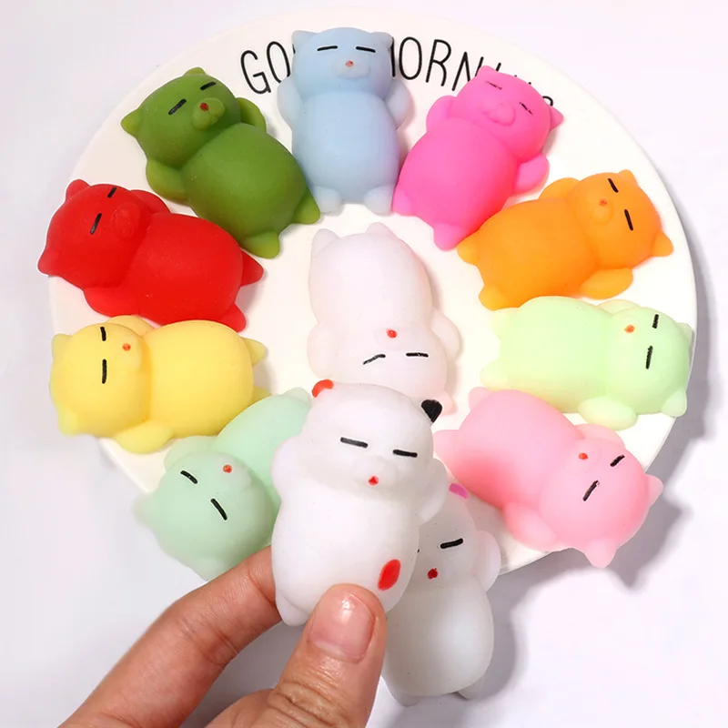 Cute Animals Mochi Squishy Kawaii Cat Anti Stress Ball Fidget Squeeze Autism Decompression Toys for Kids Adults Hand Play Gifts