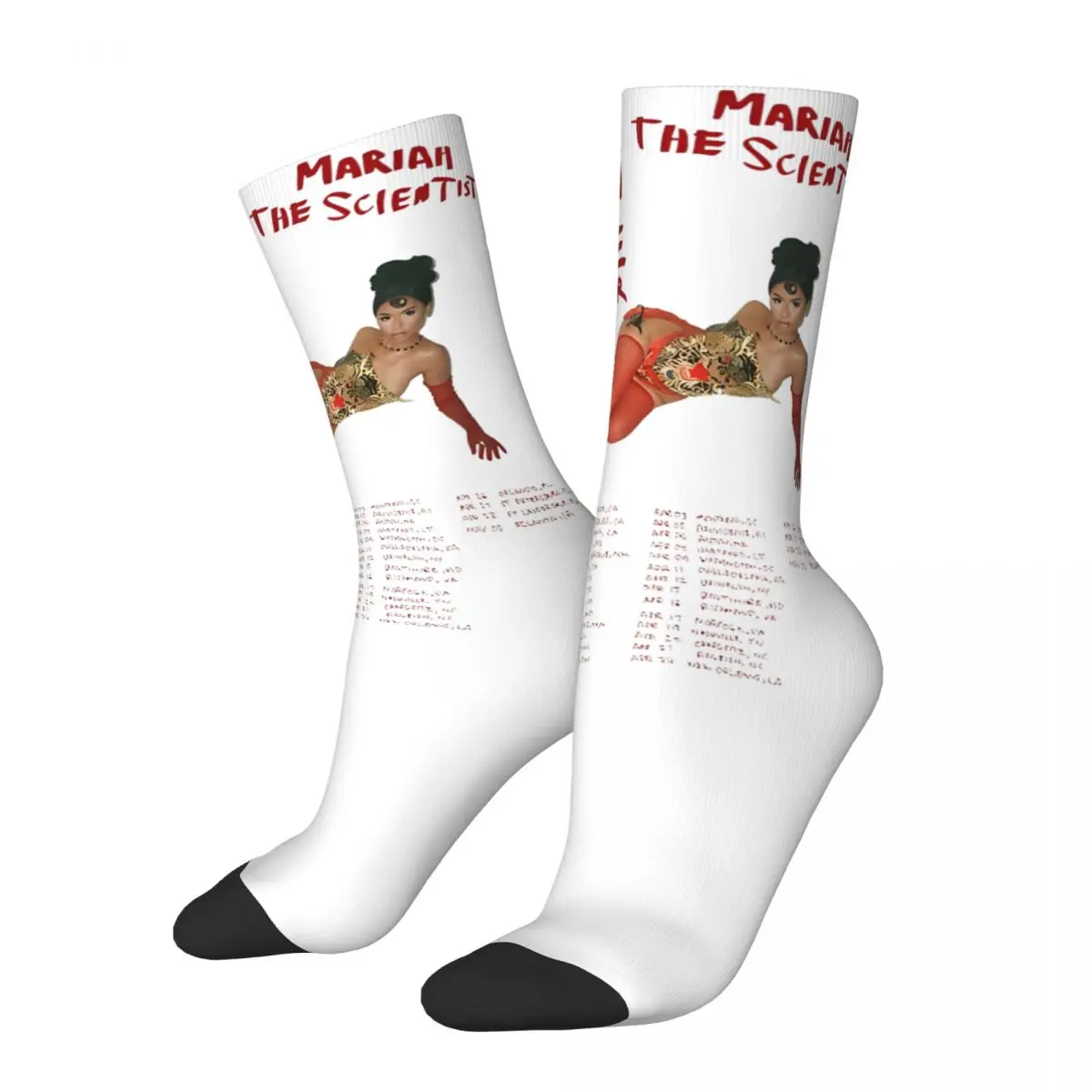 Mariah The Scientist 2024 Tour Accessories Crew Socks Cozy Cool Singer Skateboard Long Socks Cotton for Mens Birthday Present