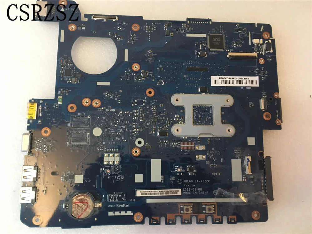 Mainboard For ASUS K53U K53B Notebook PC Mainboard PBL60 LA-7322P Tested