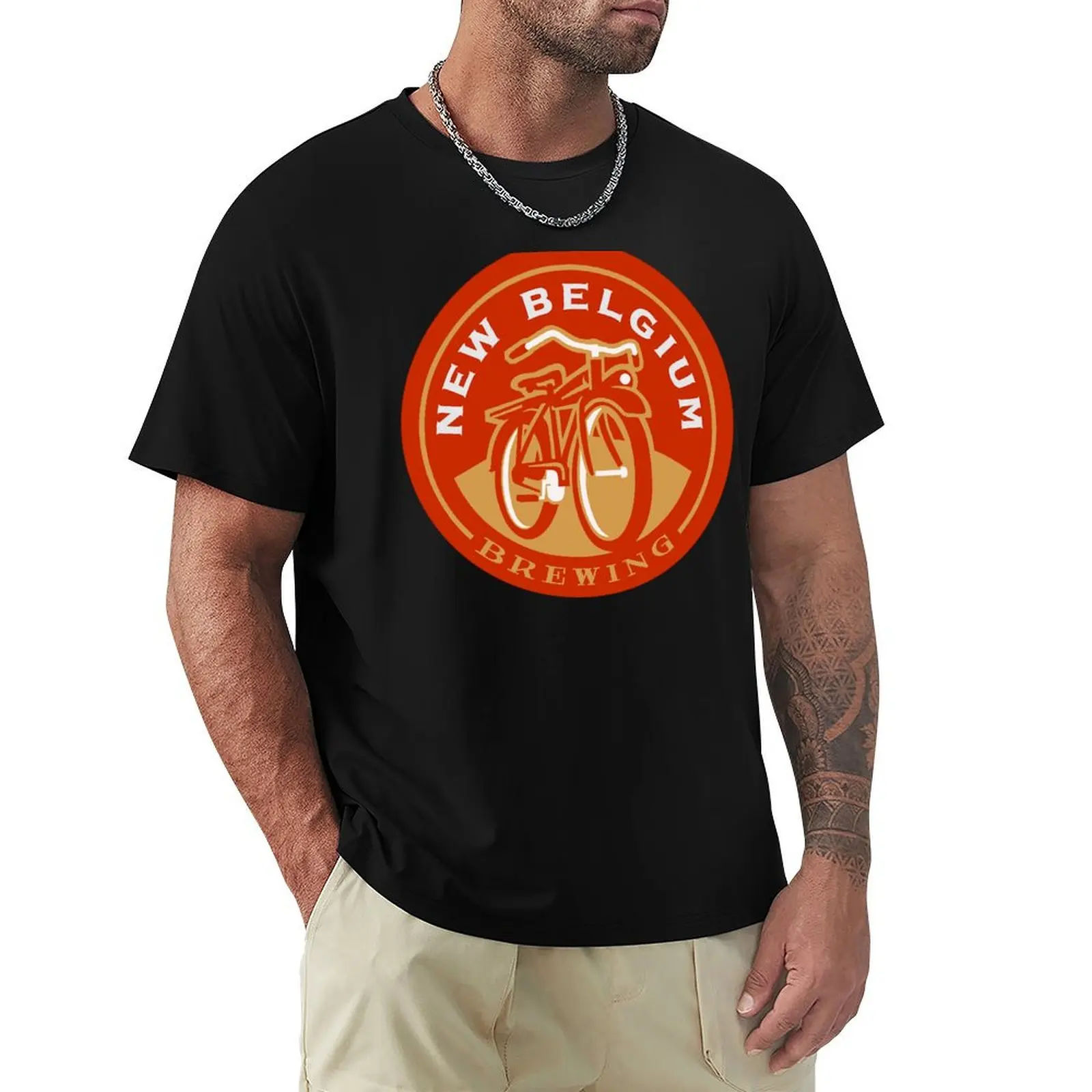 New Belgium Brewing T-Shirt Abstract Pattern Print Top