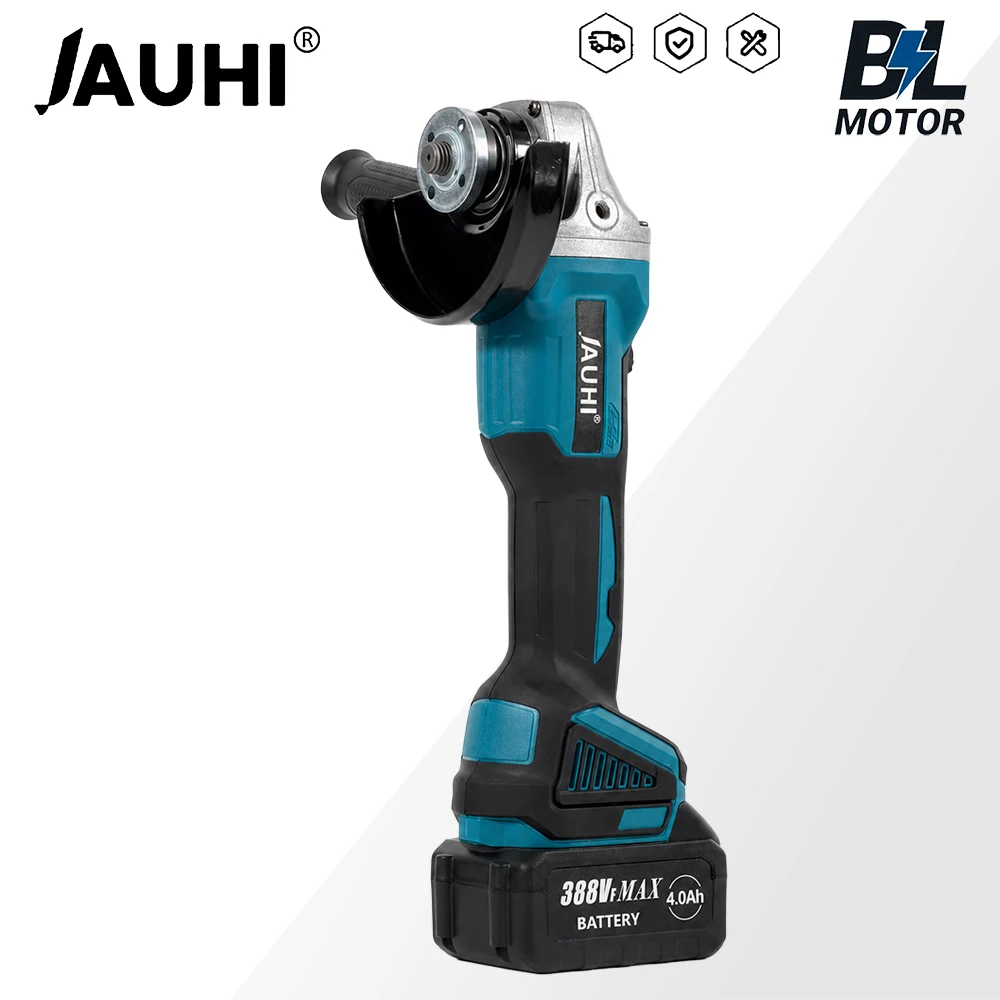 JAUHI 125mm M14 Bürstenloser Winkelschleifer Schneidemaschine Kabelloser Elektrischer Winkelschleifer Elektrowerkzeug für Makita 18V Akku