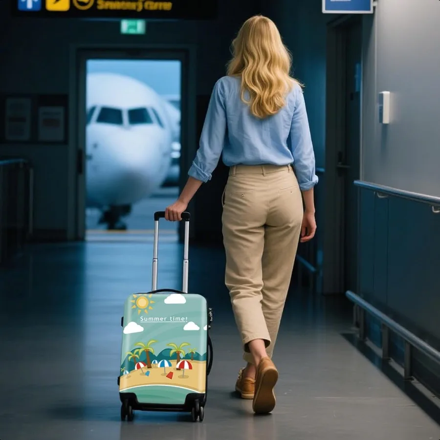 Travel Lage Cover Baggage Suitcase Cover Protector Skins 1832 Inch Beach M (for 2224 inch lage )